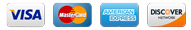 We accept Visa, MasterCard, American Express and Discover